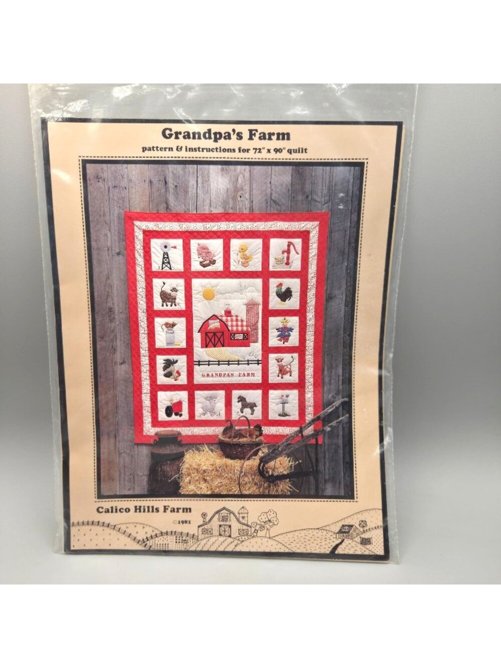 Grandpas Farm Quilt Pattern & Instructions 72" X 90" By Calico Hills Farm 1981